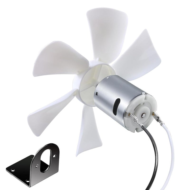 PlusRoc RV Vent Fan 12V Round Shaft Motor Replacement for Ventline BVD0218-00 and 6 inches RV Bathroom Exhaust Ventilation Roof Ceiling White Fan Blades Replacement for Ventline BVD0215-00, 130CFM - Image 1